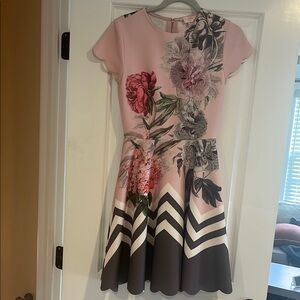 Ted Baker Haiilie Palace Gardens Scalloped Skater Dress UK 1/US 4